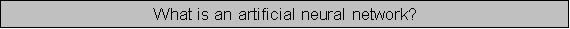 What is an artificial neural network?